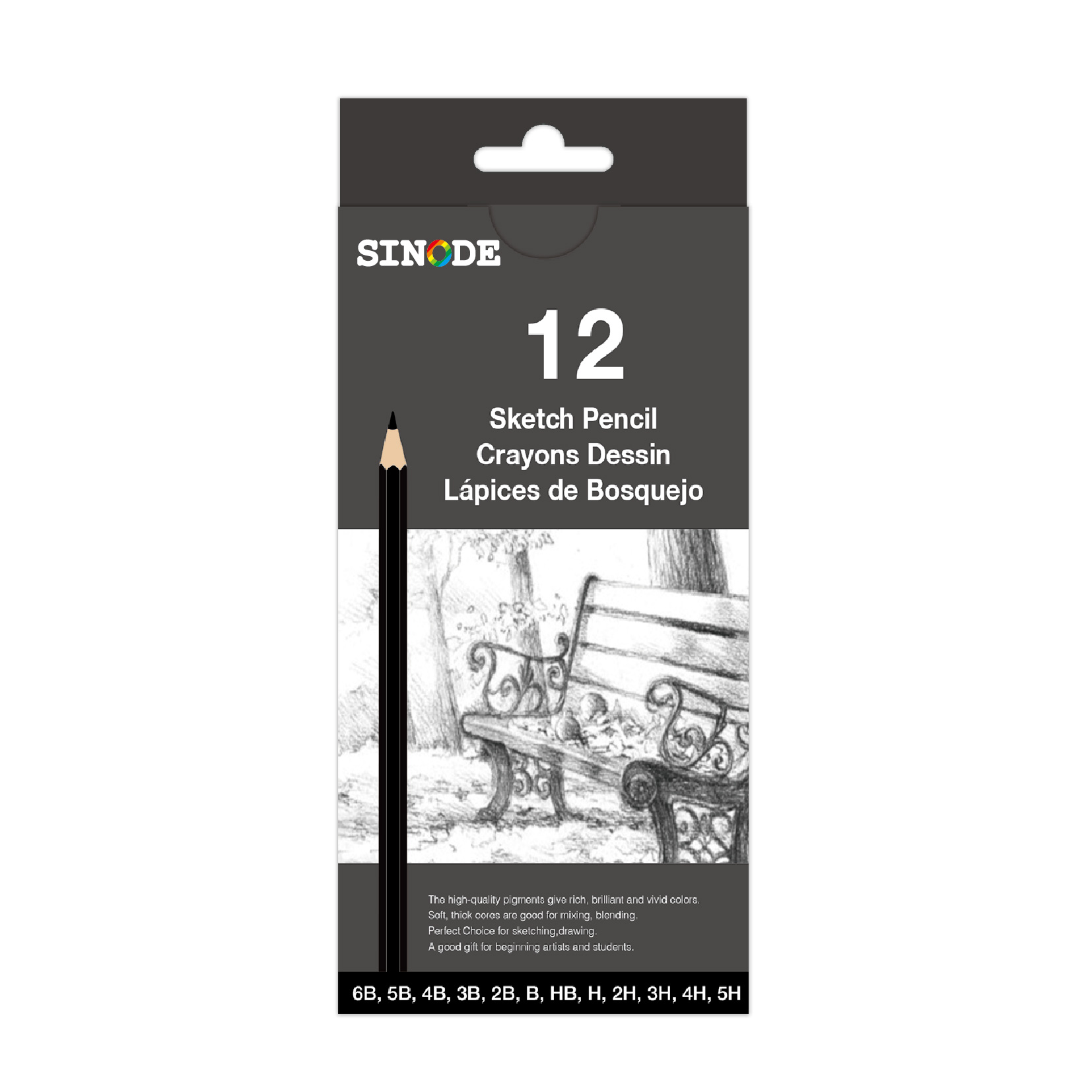 12pc Sketch Pencil Color Box Set SINODE